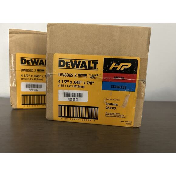 25-Pack / Box DEWALT HP Grinding Wheels 4 1/2" x .045" x 7/8" DW8062 Z Type 1 - Picture 2 of 2